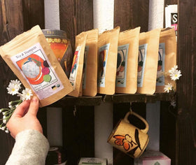 Tea & Trumpets light, nutty notes come through in a bright, approachable cup.