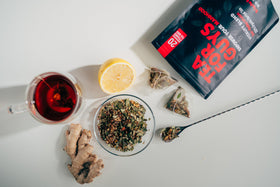 Tea For Guys Vitality Blend fresh cup after workout for energy.
