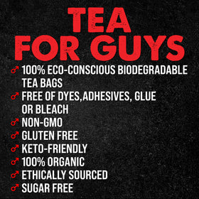 Tea For Guys Vitality Blend wellness scene with a man preparing tea.