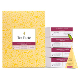 Tea Forte Chamomile Citron event box with 40 pyramid infusers for gatherings