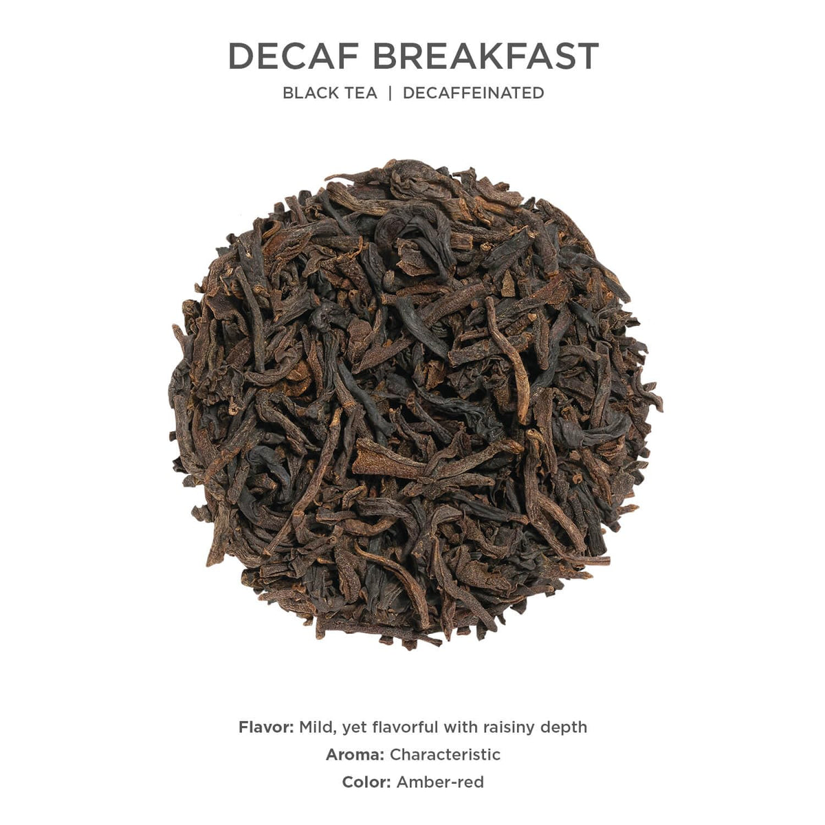 Tea Forte Decaf Breakfast loose tea in infuser basket for brewing