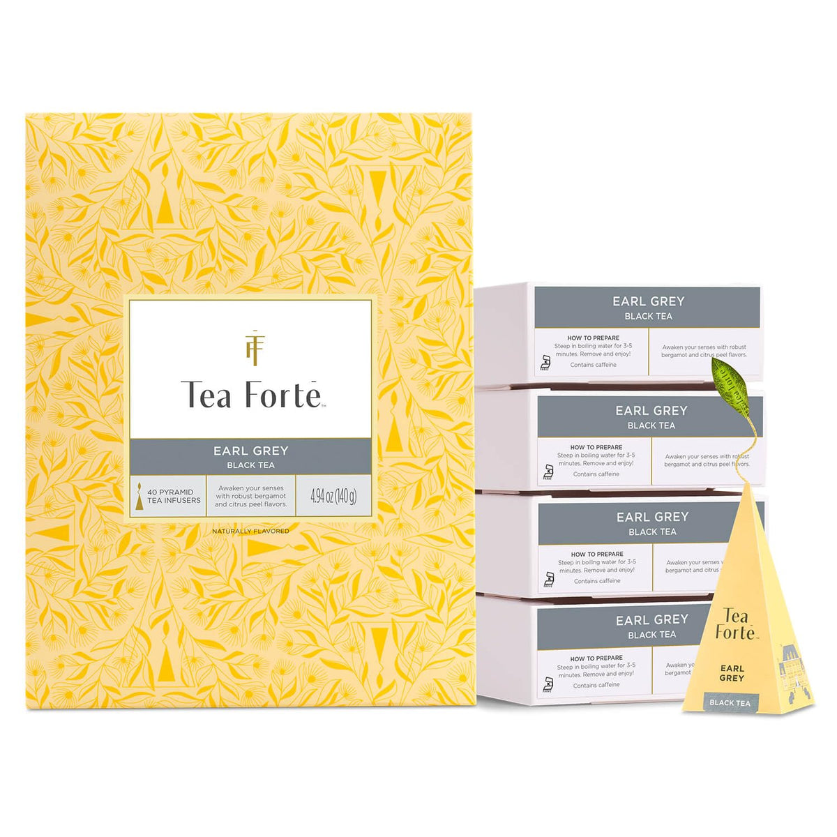 Tea Forte Earl Grey event box with pyramid infuser for consistent brews