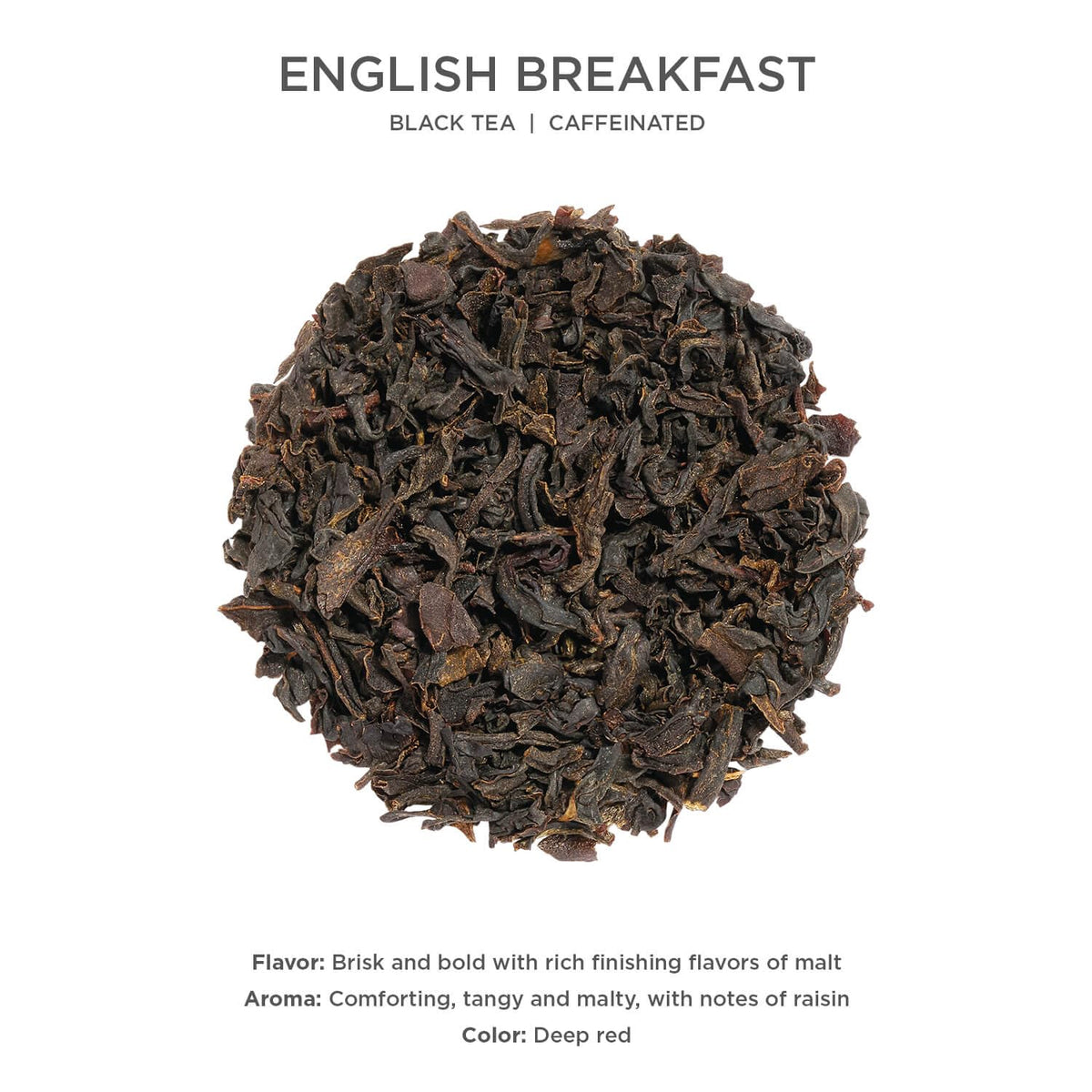 Tea Forte English Breakfast loose tea closeup showing rich leaf texture
