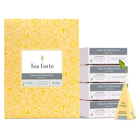Tea Forte English Breakfast pyramid infuser close-up for a flavorful morning brew