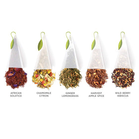Tea Forte Ginger Lemongrass pyramid tea infuser with bright, zesty aroma