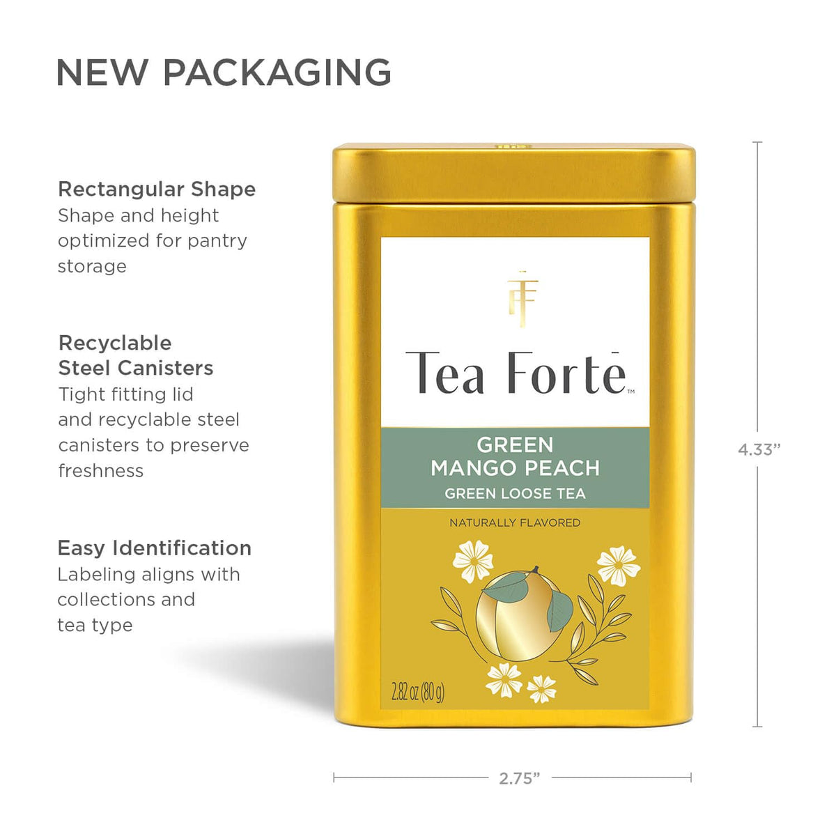 Tea Forte premium packaging on display elevating tea moment and luxury feel.