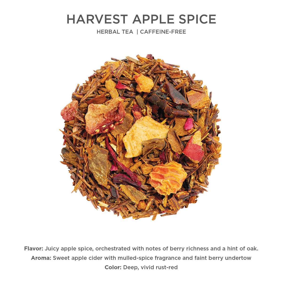 Tea Forte Harvest Apple Spice loose tea leaves for cozy moments.