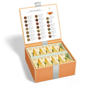 Tea Forte herbal assortment with pyramid infusers for caffeine-free, soothing blends