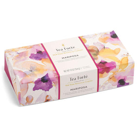 Tea Forte Mariposa lemon lavender pyramid infuser for soothing aroma.