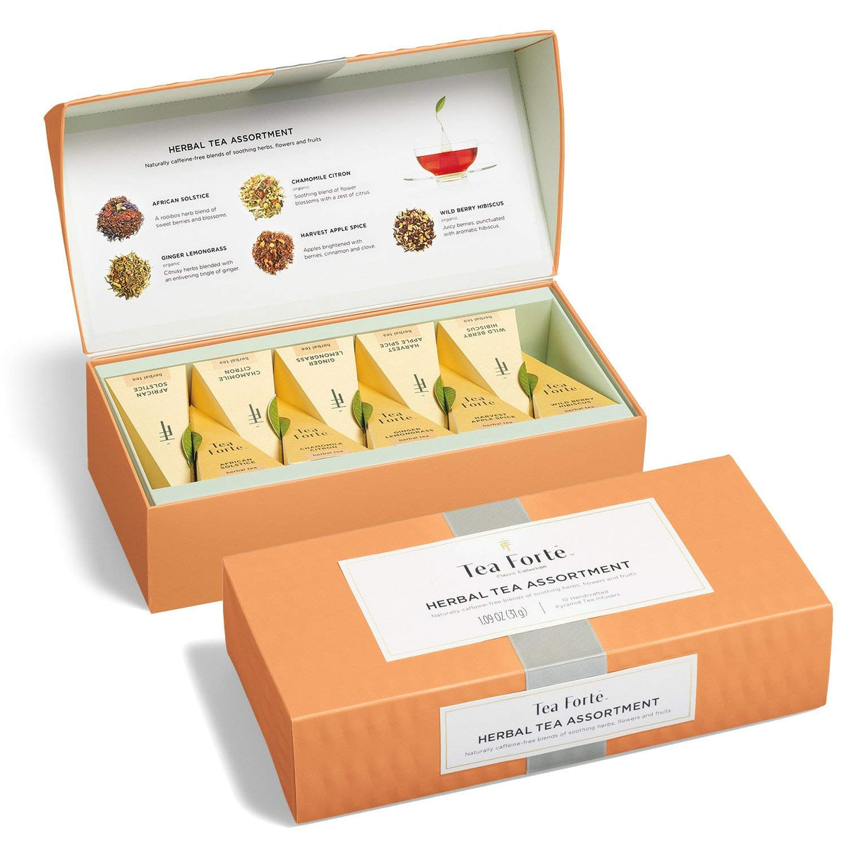 Tea Forte premium petite gift set displayed in an elegant box for gifting