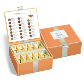 Tea Forte premium tea chest gift set with elegant pyramid infusers for refined brews