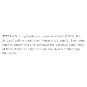 Tea Forte pyramid infuser steeping to produce a bold 24-ounce iced tea