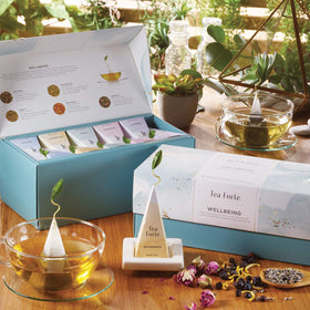 Tea Forte Serenity pyramid tea bag infuser helps unwind in the evening