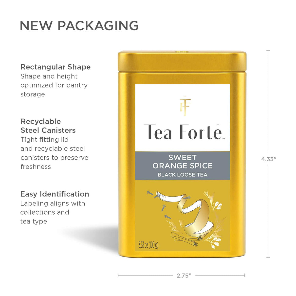 Tea Forte Sweet Orange Spice brew close-up captures rich amber color.