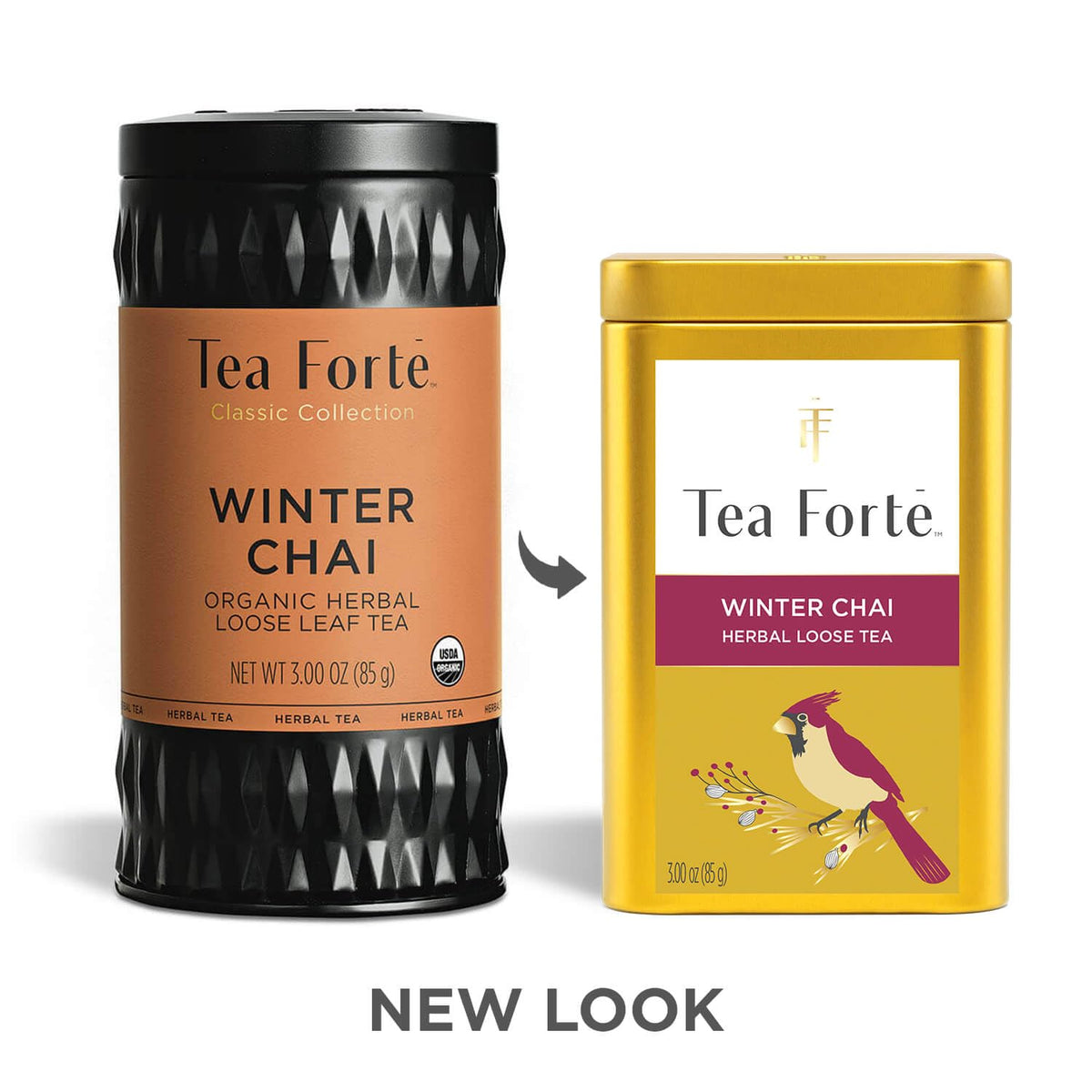 Tea Forte Winter Chai loose tea pour shows easy preparation.