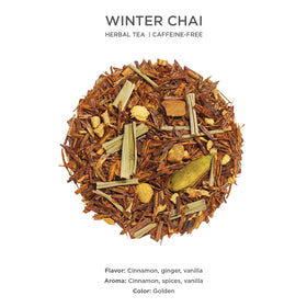 Tea Forte Winter Chai spice closeup reveals cinnamon, vanilla, cardamom aroma.