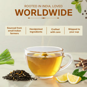 Tea Leaf & Co. tea bags packaging, eco-friendly and plastic-free.