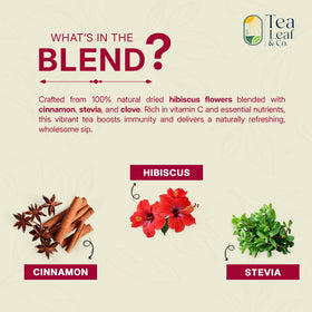 Tea Leaf & Co Sweet Hibiscus Green Tea packaging communicates natural ingredients and gluten-free trust.