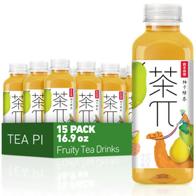 Tea PI Green Tea Pomelo iced tea bottle with real juice and natural ingredients.