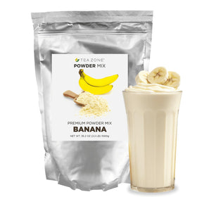 Tea Zone banana powder bag with resealable seal preserves freshness for frequent use.