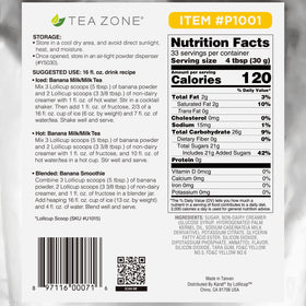 Sealed Tea Zone banana powder container keeping the blend fresh.