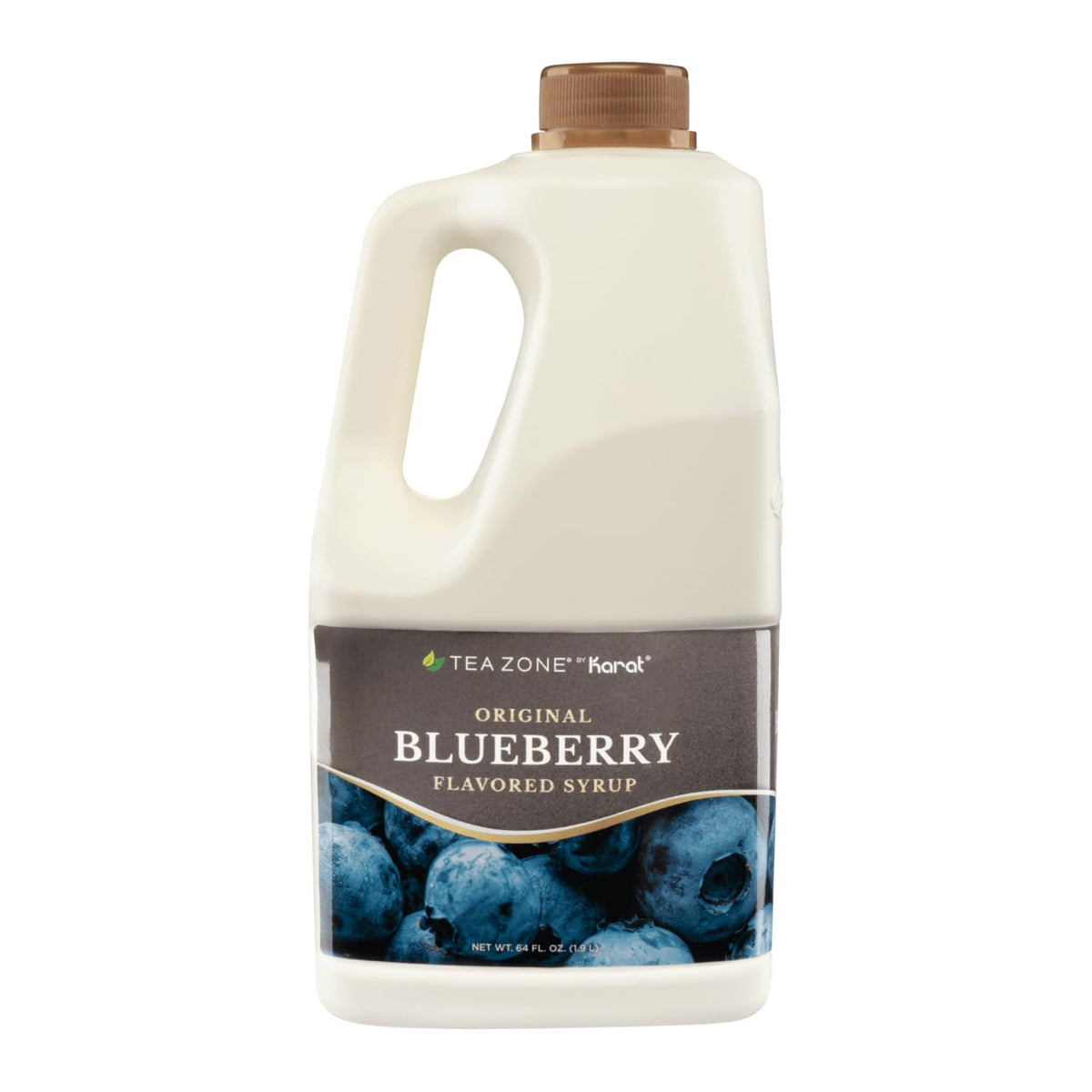 Tea Zone Blueberry Syrup bottle showing the 64 oz capacity for bold flavor.