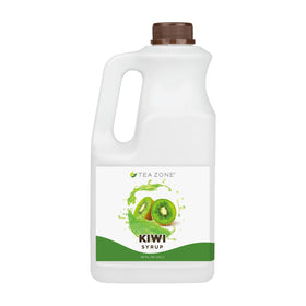 Tea Zone Kiwi Syrup bottle with pump for easy dispensing and reduced waste.