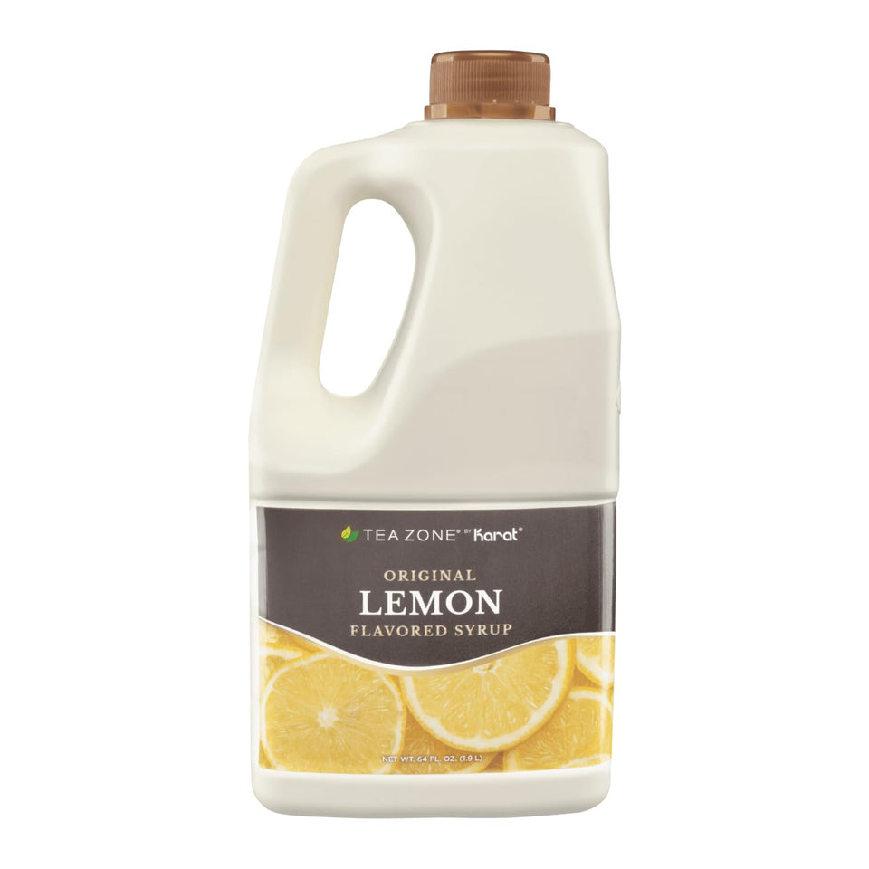 Tea Zone Lemon Syrup bottle 64oz shown for versatile beverages and desserts