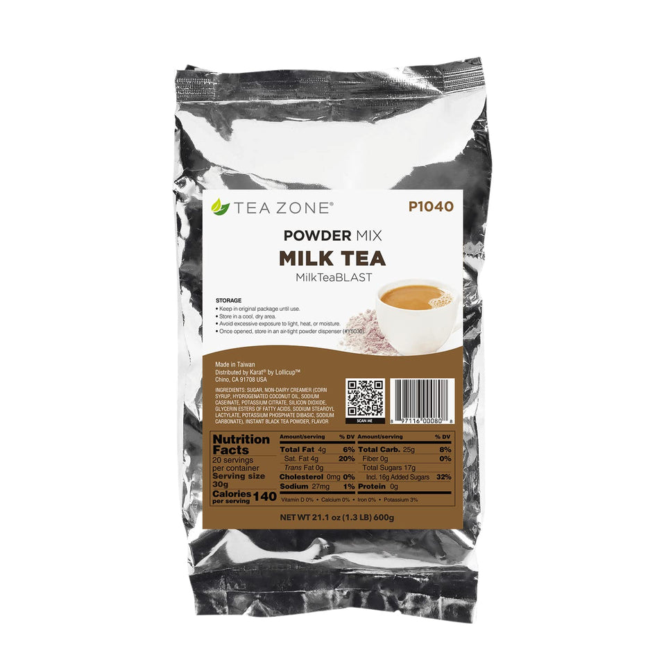 TEA ZONE Milk Tea Powder 1.32 lb bag enables quick cafe-style milk tea at home.