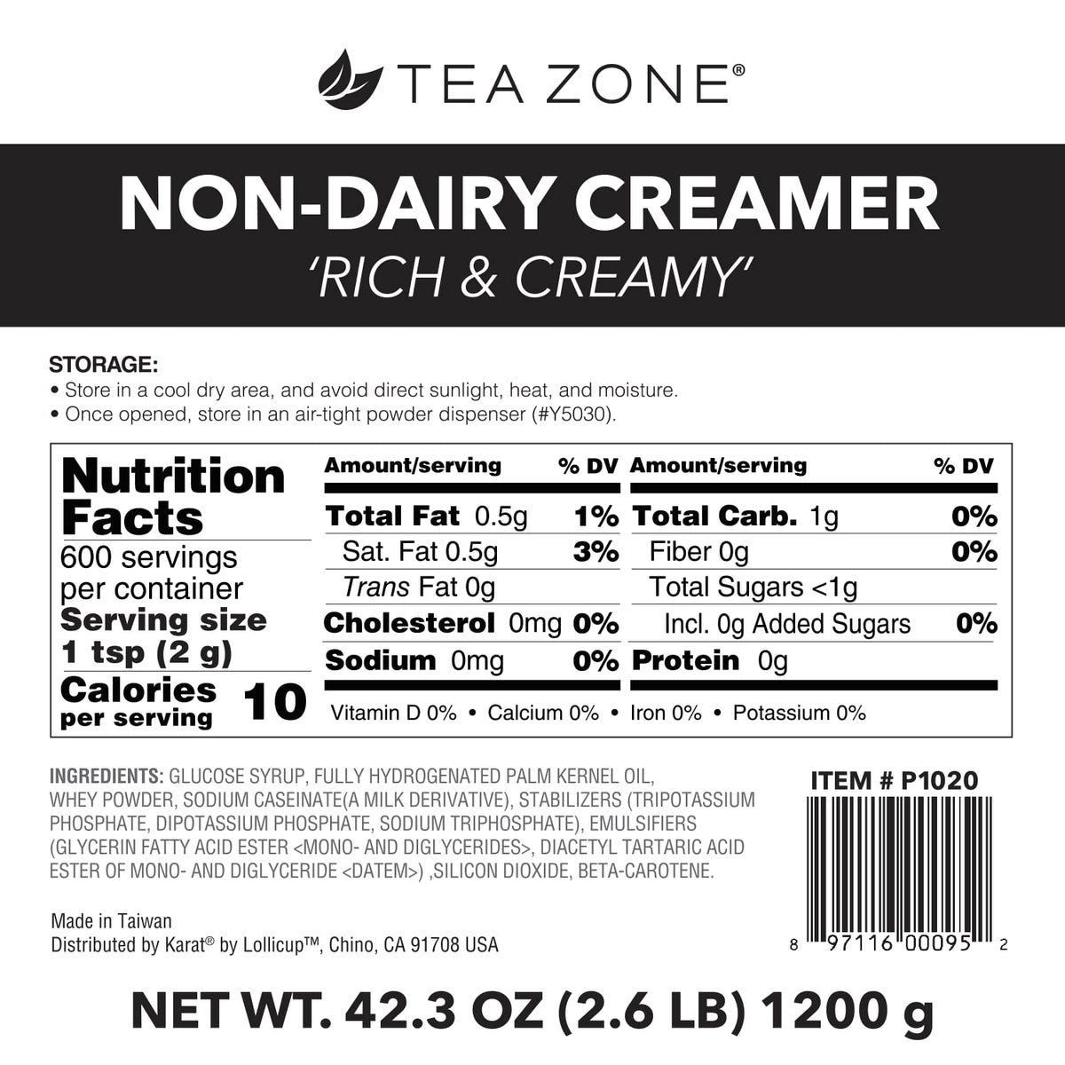 TEA ZONE P1020a blends into milk tea for a creamy texture.