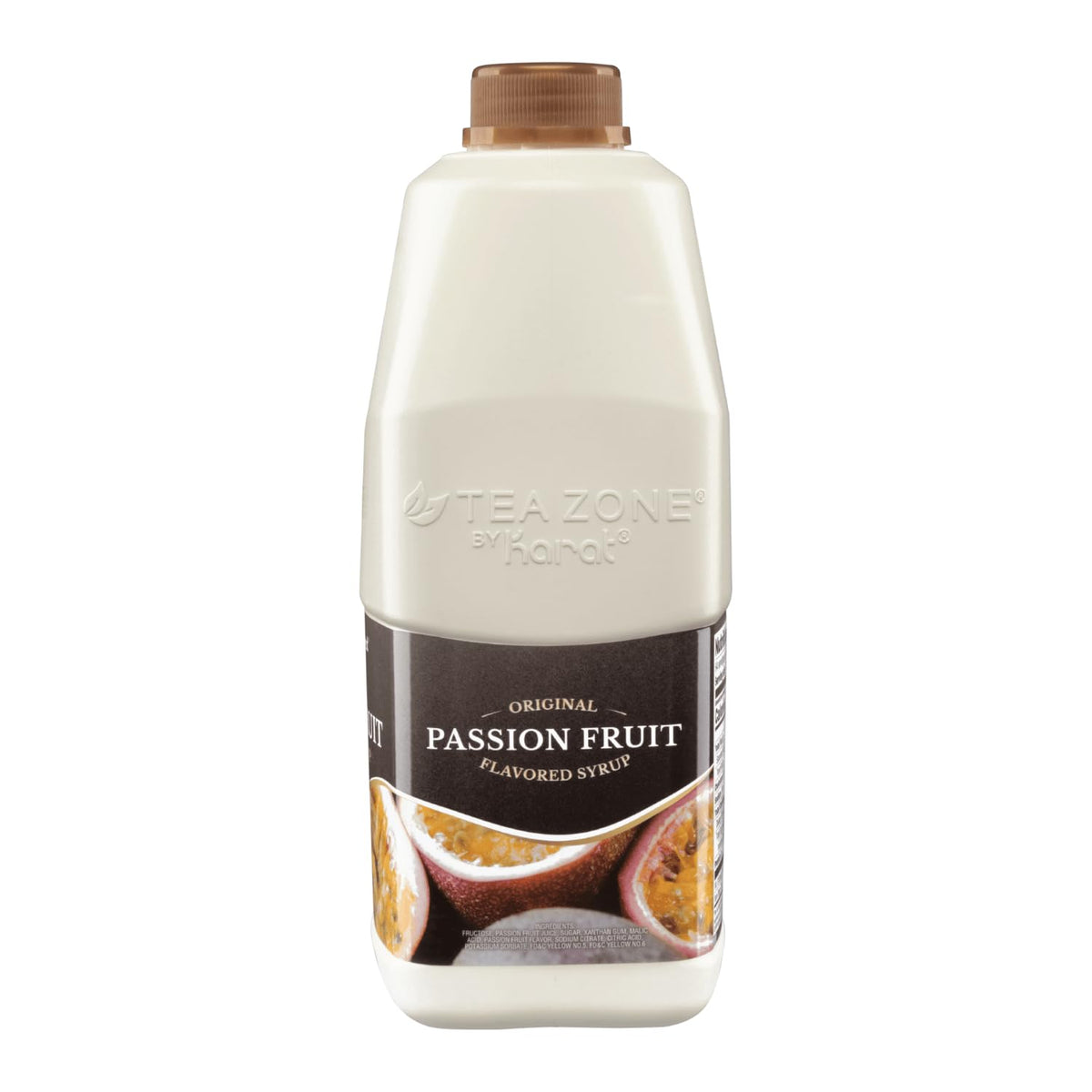 Tea Zone Passion Fruit Syrup being poured for quick flavor blending