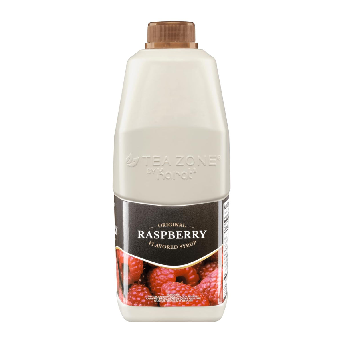 Pouring TEA ZONE Raspberry Syrup into a glass for drinks