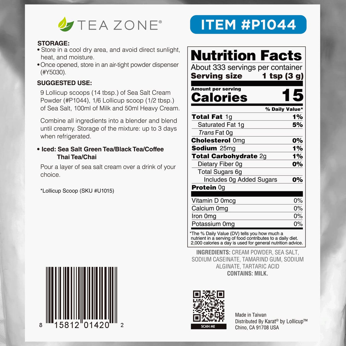 Close-up of Tea Zone Sea Salt Cream Powder with sea salt crystals