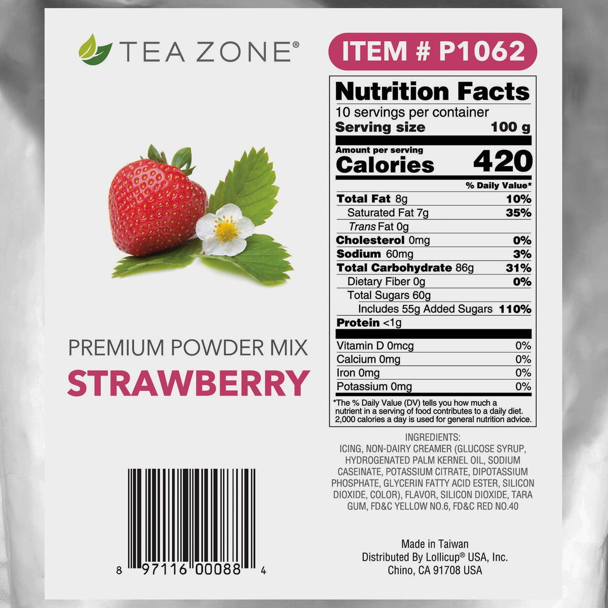 Tea Zone Strawberry Powder offers versatile flavor for drinks and blends.