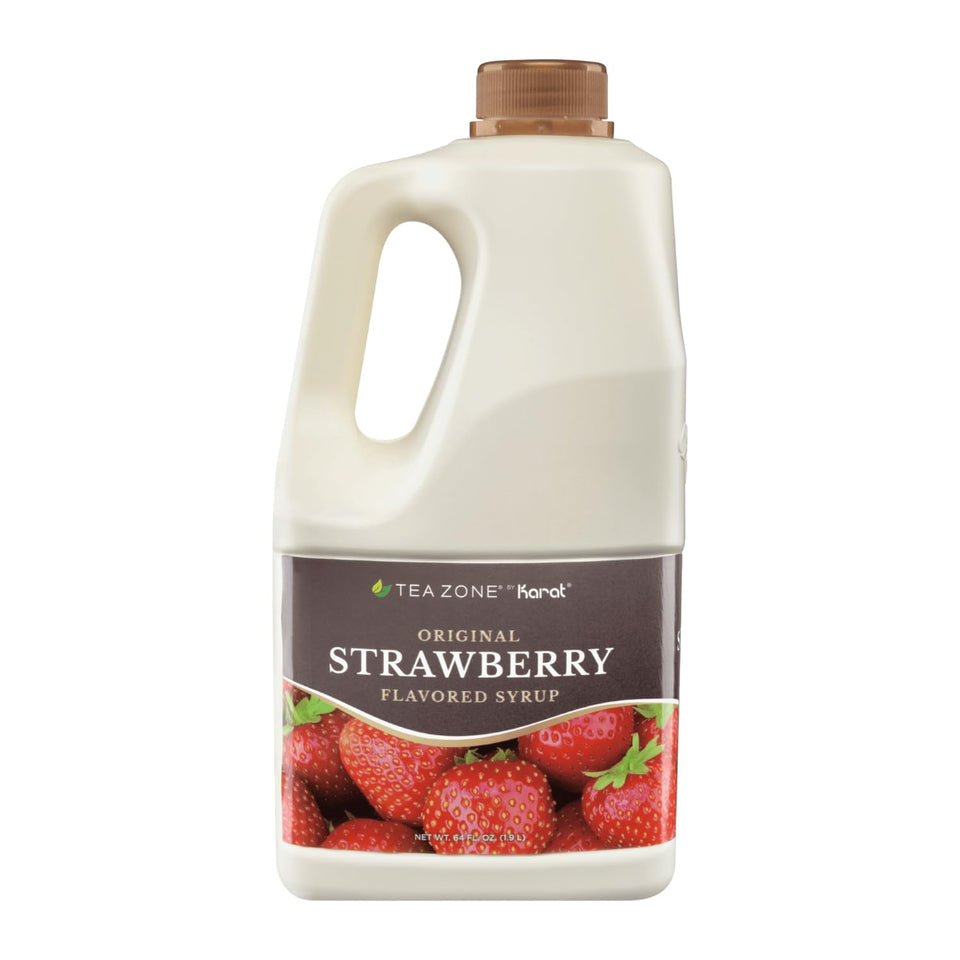 Tea Zone strawberry syrup 64oz bottle for flavorful drinks and desserts