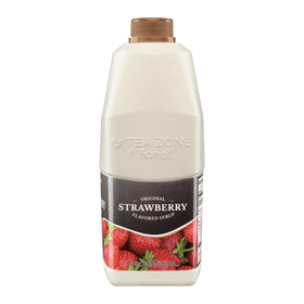Tea Zone strawberry syrup bottle with label for storage and use