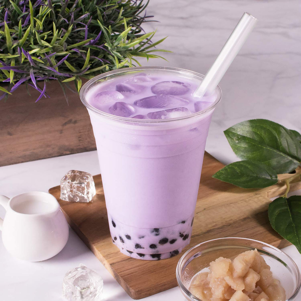 Tea Zone taro powder ingredients label highlighting non-dairy base and flavor options