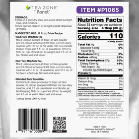 Tea Zone taro powder mixed into creamy milk tea for a smooth sip