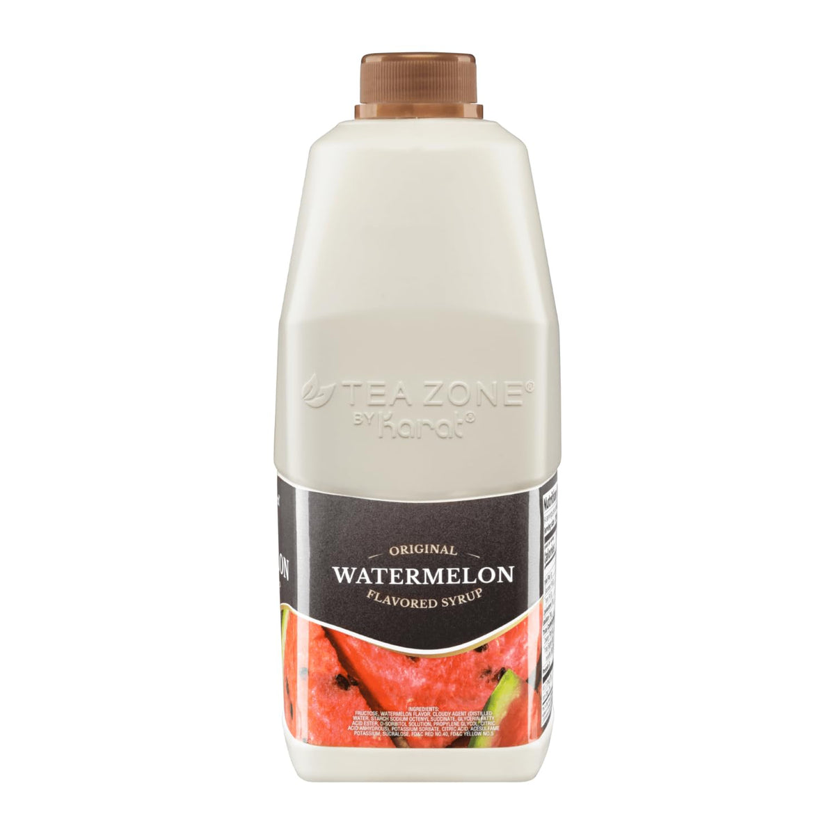Tea Zone Watermelon Syrup poured into glass enhances refreshing fruity drinks.