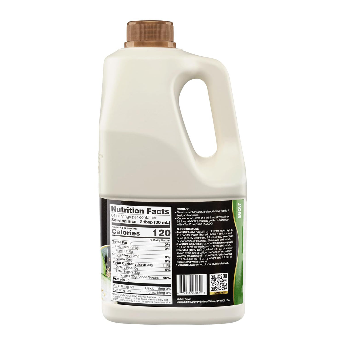 Tea Zone Winter Melon Syrup ingredients closeup highlights real fruit flavor.