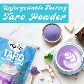 Tea-zy taro powder for bubble tea; authentic store-quality flavor in seconds.