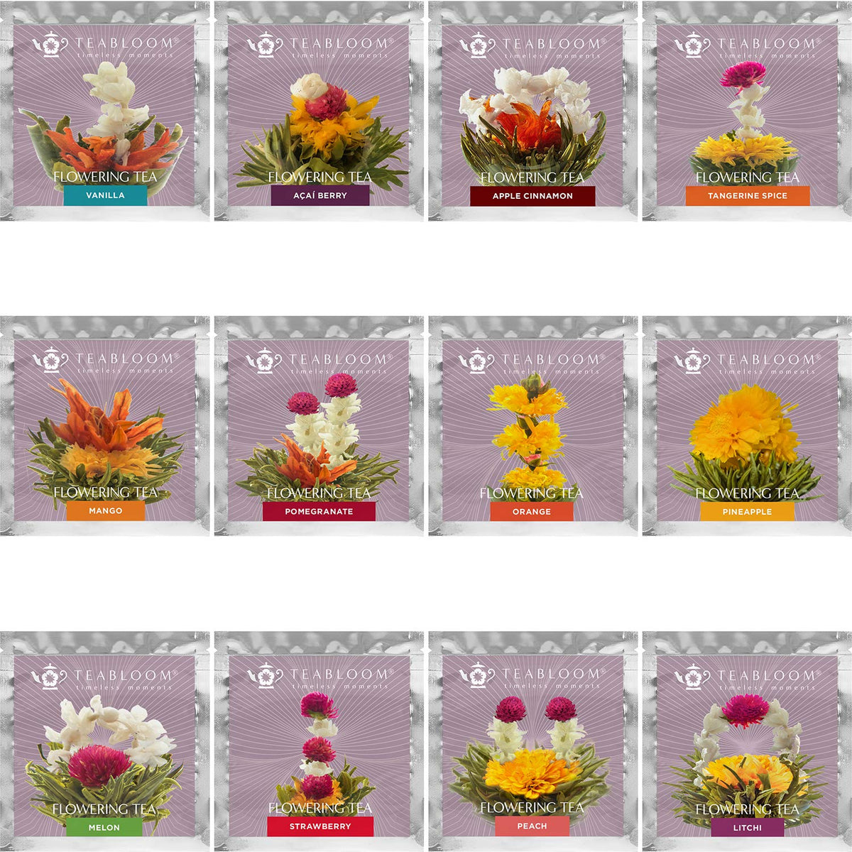 Teabloom blooming tea tangerine spice visual featuring vibrant fruit notes