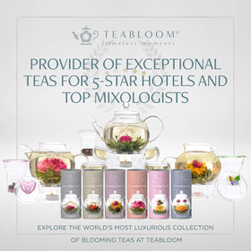 Teabloom lychee peach bloom tea ball with exotic sweetness