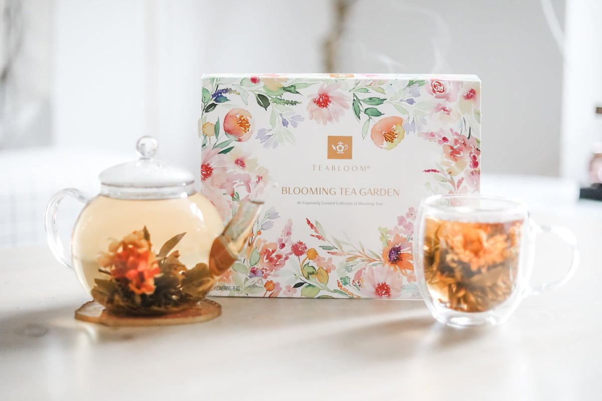 Teabloom strawberry flowering tea with rosy scent and refreshing finish