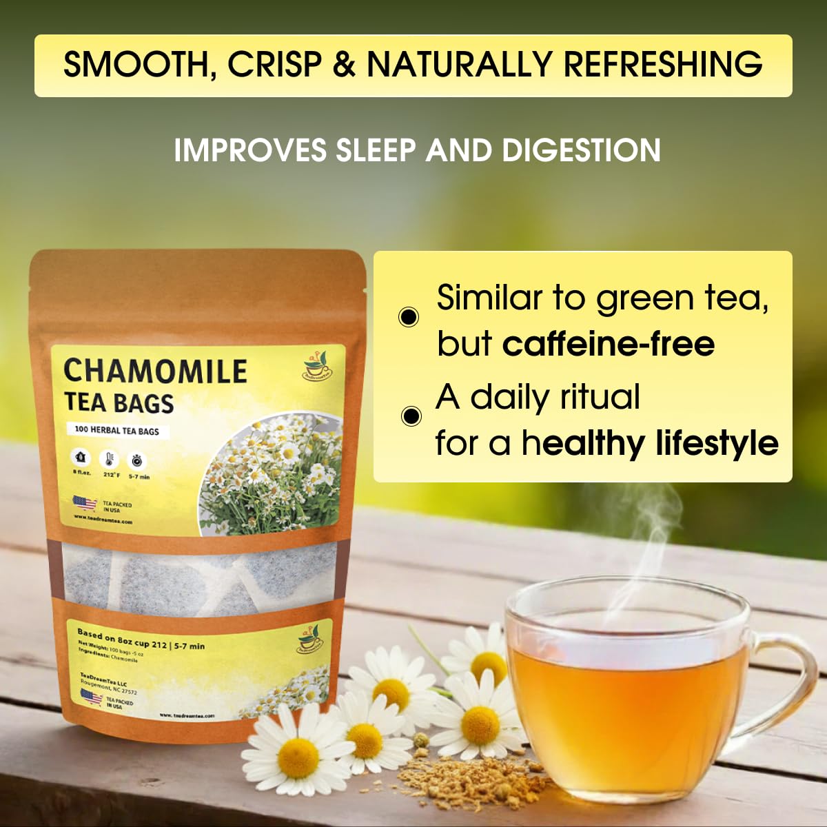 TeaDreamTea chamomile tea bags gift idea for wellness-minded friends.