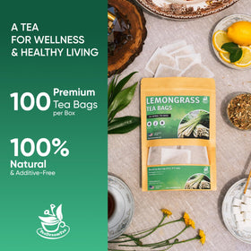 TeaDreamTea lemongrass tea bag closeup with crisp citrus aroma
