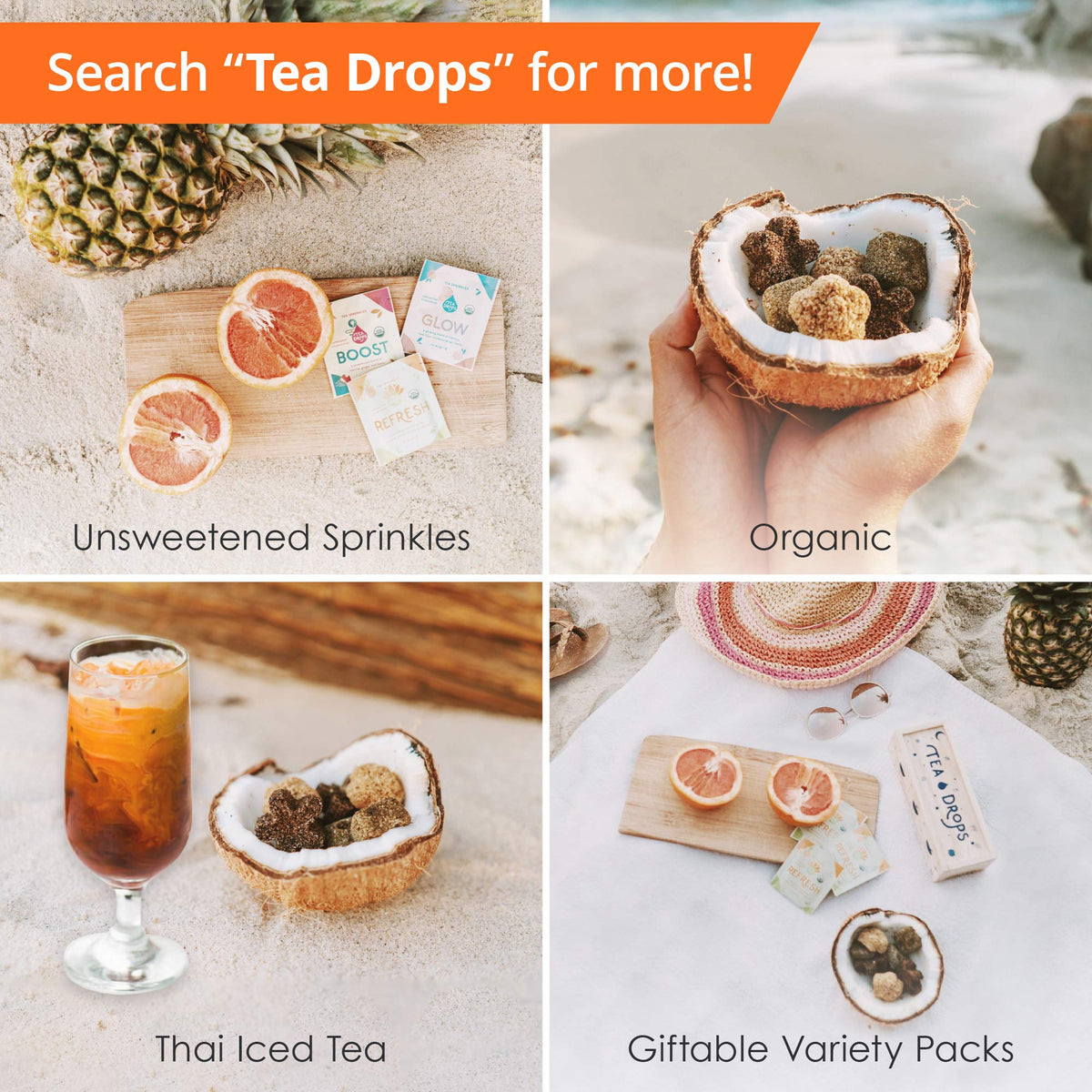 Tea Drops Citrus Ginger gift-ready packaging appealing to tea lovers and gift-givers.