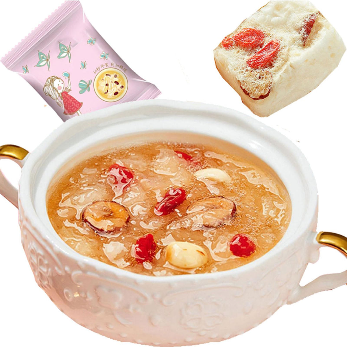 TEAERPKLAE white fungus red dates soup pack, convenient single-serve packaging for on-the-go meals