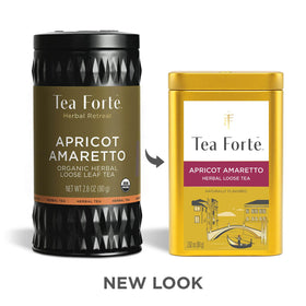 Tea Forte Apricot Amaretto apricot flavor close-up highlights fruity aroma for a relaxing tea moment.