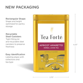 Tea Forte blend features honeybush and rooibos for a caffeine-free profile.